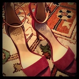 Vince camuto burgundy leather heels